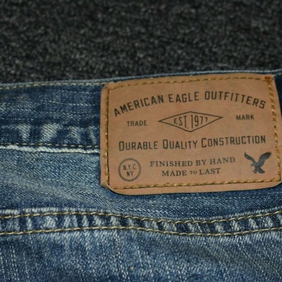 AEO Mens Original Boot Destroyed Jean - Med Wash No. 3690- 30" Inseam - NWT - Picture 5 of 8